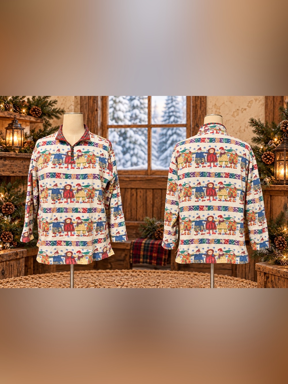 Telluride Clothing Co. Snowman Quarter-Zip Pullover – Size Large